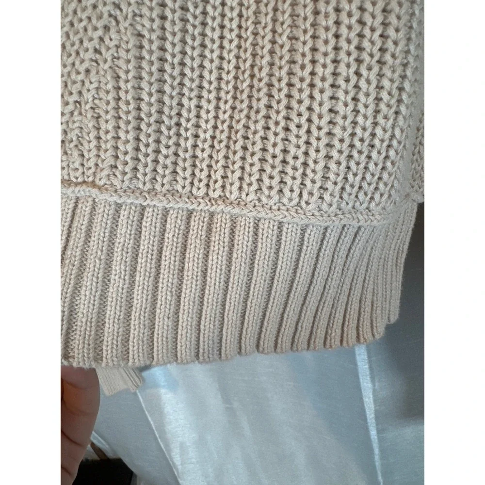 Aeropostale Sweater Womens XL Extra Large Beige Knit Long‎ Sleeve Cropped